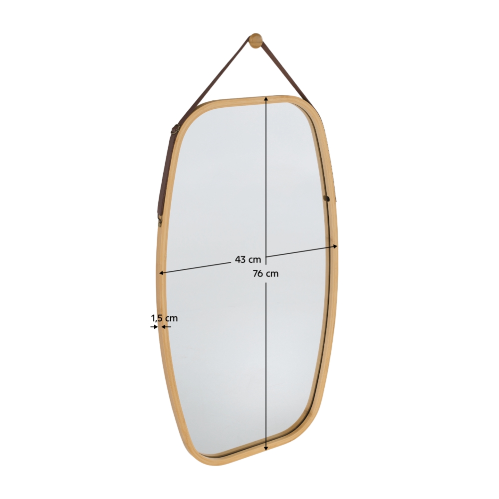 Zrcadlo, přírodní bambus, LEMI 3