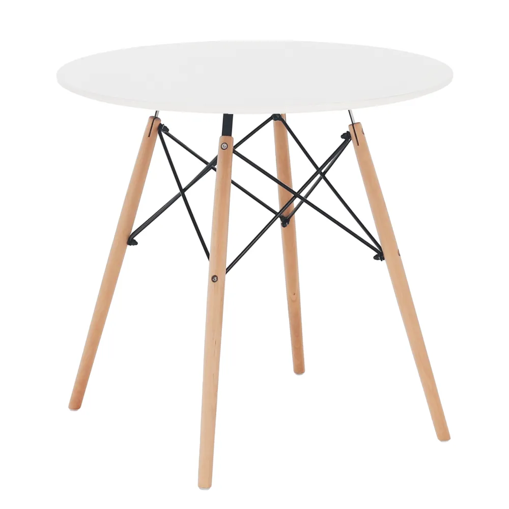 Jídelní stůl, bílá / buk, průměr 60 cm, Gamin NEW 60