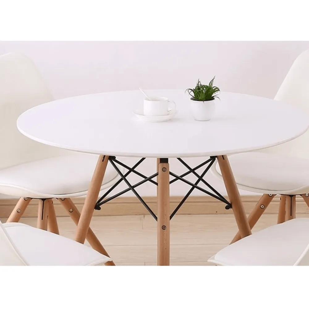 Jídelní stůl, bílá / buk, průměr 60 cm, Gamin NEW 60