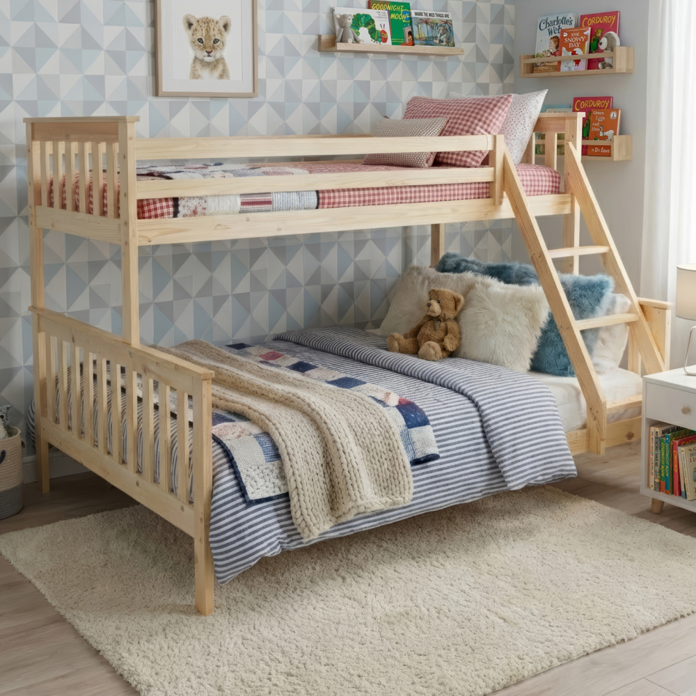 Patrová rozložitelná postel, přírodní, LUINI