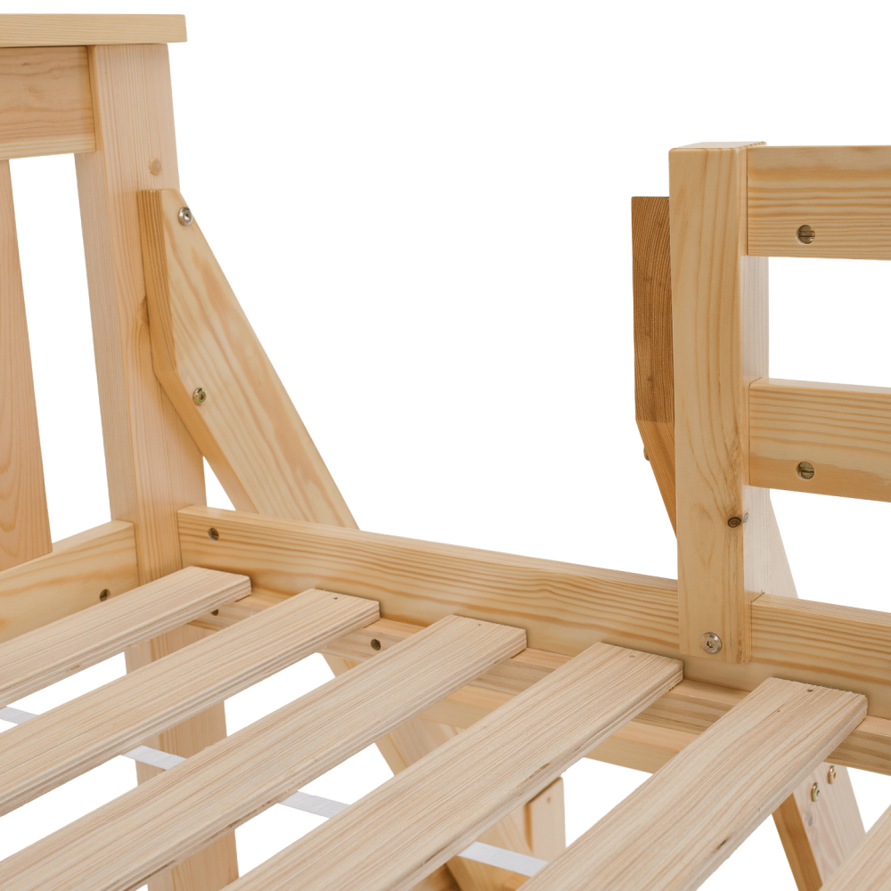 Patrová rozložitelná postel, přírodní, LUINI