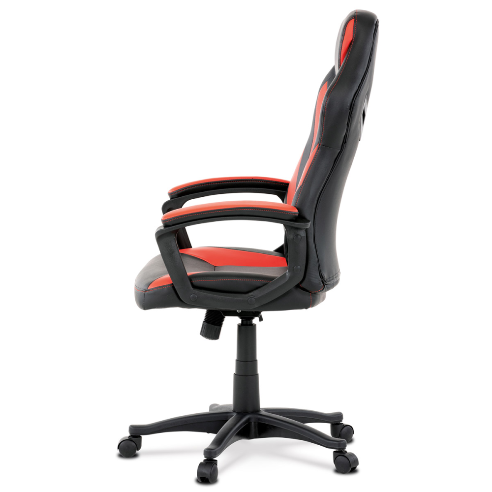 KA-Y209 RED - Herní židle, potah - červená a černá ekokůže. houpací mechanismus