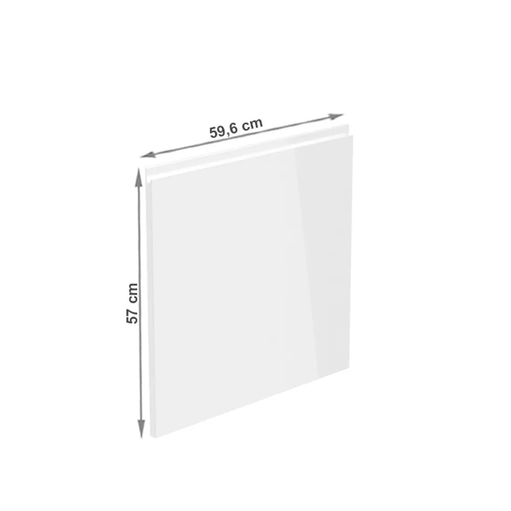 Dvířka na myčku, bílá extra vysoký lesk HG, 59,6x57, AURORA