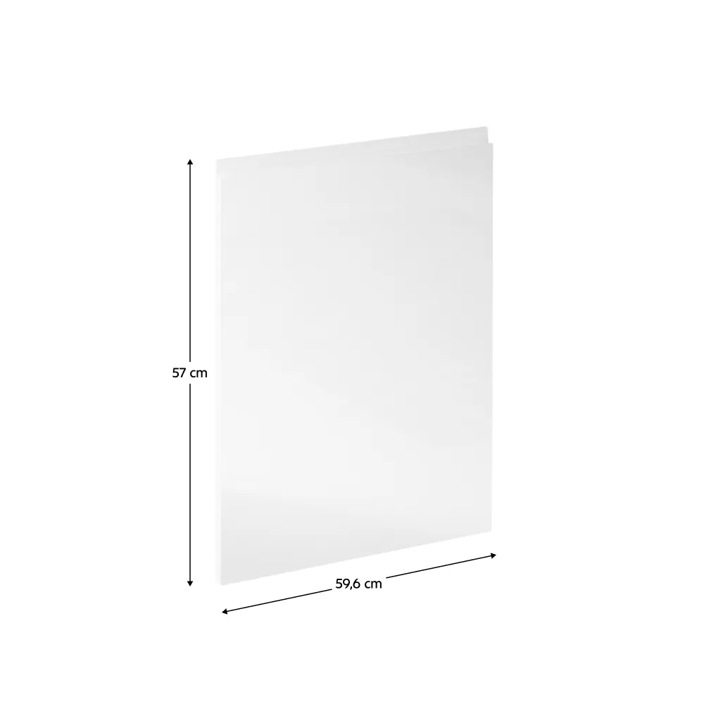Dvířka na myčku, bílá extra vysoký lesk HG, 59,6x57, AURORA