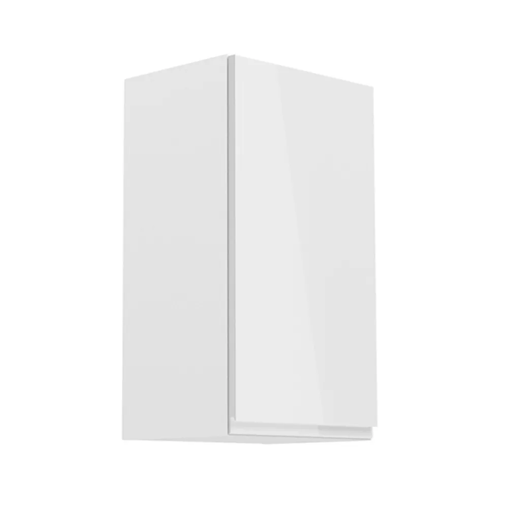 Horní skříňka, bílá/bílý extra vysoký lesk, pravá, AURORA G40