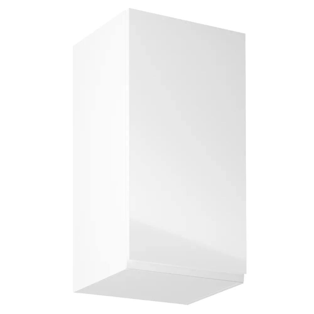 Horní skříňka, bílá/bílý extra vysoký lesk, pravá, AURORA G40