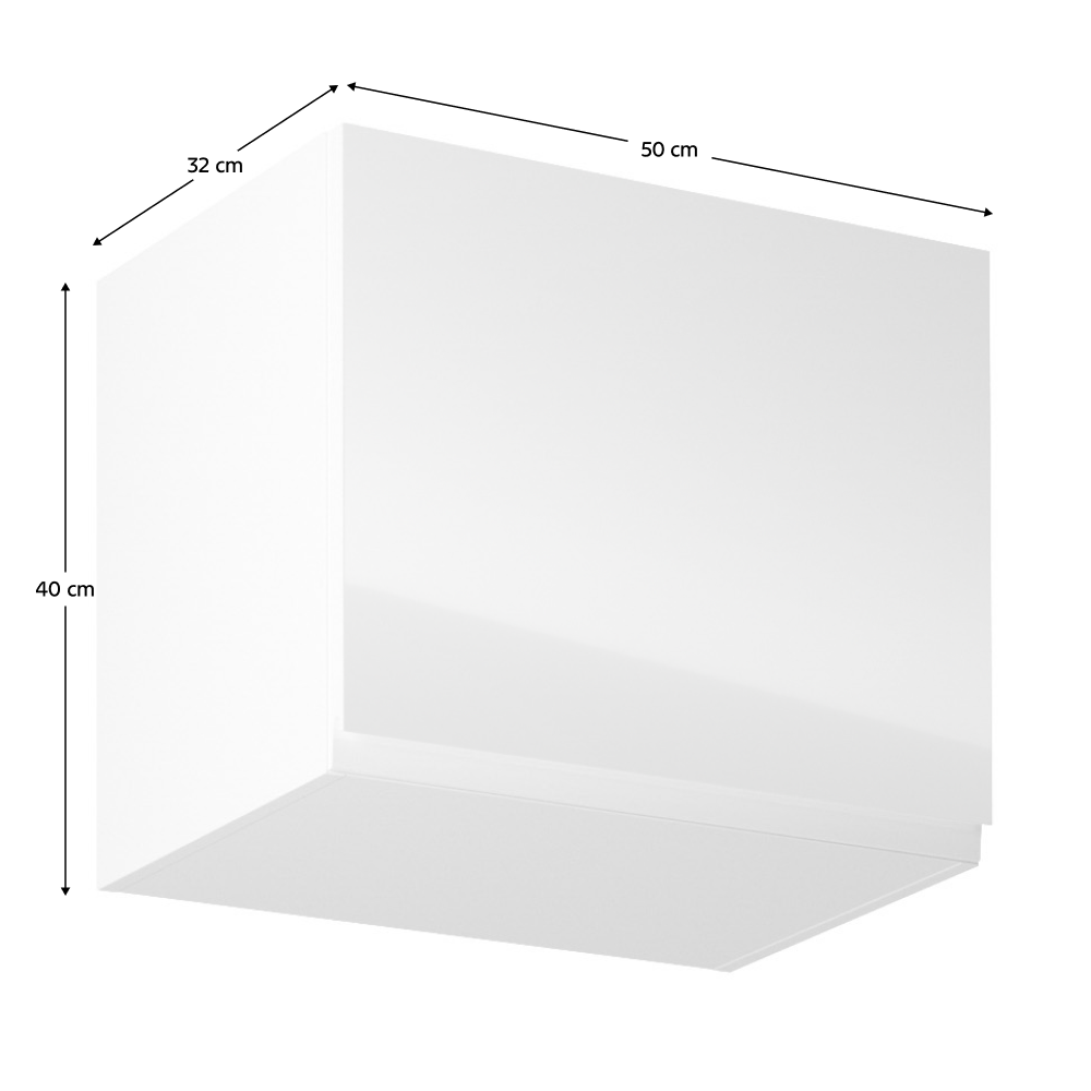 Horní skříňka, bílá / bílý extra vysoký lesk, AURORA G50K