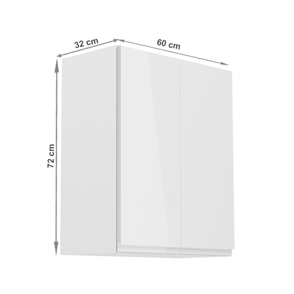 Horní skříňka, bílá/bílý extra vysoký lesk, AURORA G602F