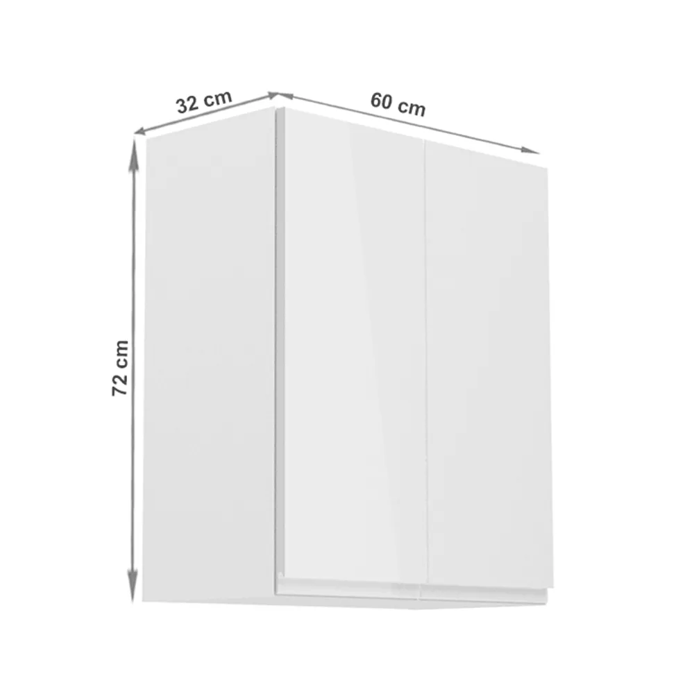Horní skříňka, bílá/bílý extra vysoký lesk, AURORA G602F
