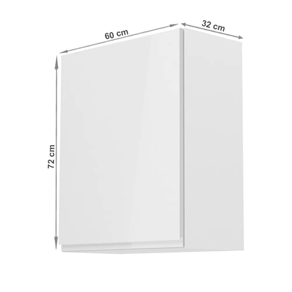 608/5000Horní skříňka, bílá / bílý extra vysoký lesk, levá, AURORA G601F