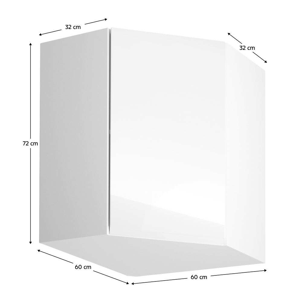 Horní skříňka, bílá / bílý extra vysoký lesk, AURORA G60N