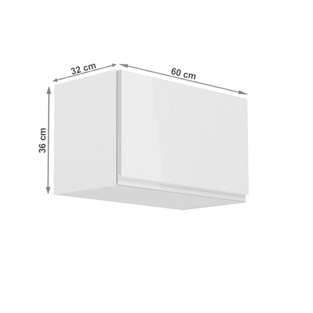 Horní skříňka, bílá / bílý extra vysoký lesk, AURORA G60KN