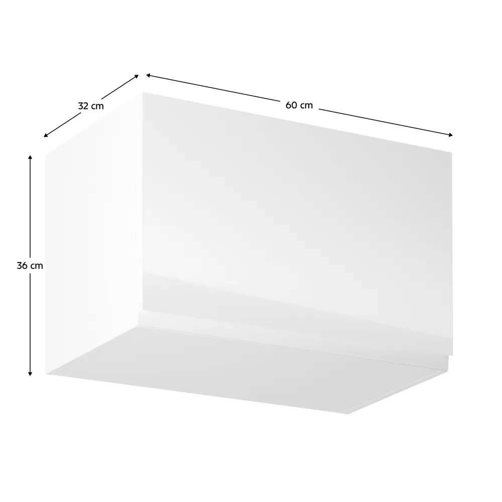 Horní skříňka, bílá / bílý extra vysoký lesk, AURORA G60KN