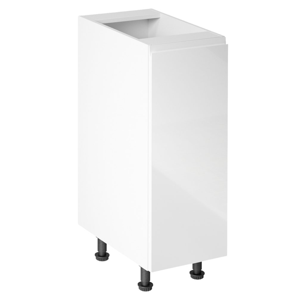 Spodní skříňka, bílá / bílá extra vysoký lesk, pravá, AURORA D30