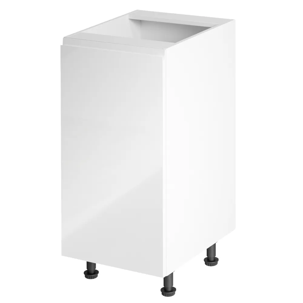 Spodní skříňka, bílá / bílá extra vysoký lesk, levá, AURORA D40
