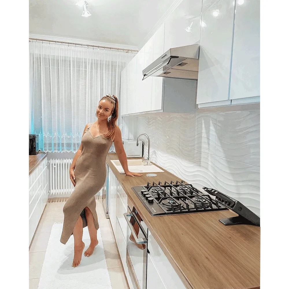 Spodní skříňka, bílá / bílá extra vysoký lesk, pravá, AURORA D601F