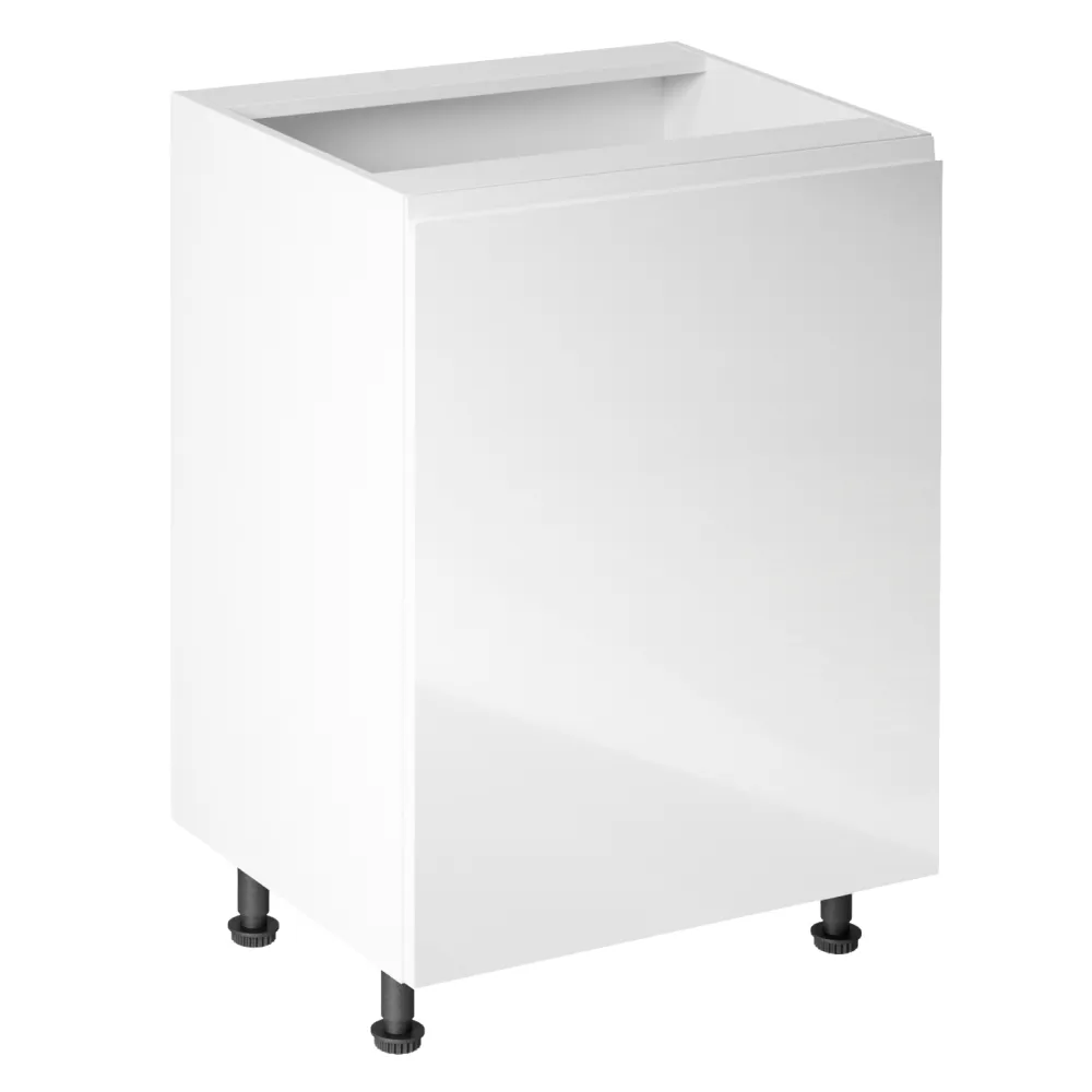 Spodní skříňka, bílá / bílá extra vysoký lesk, pravá, AURORA D601F