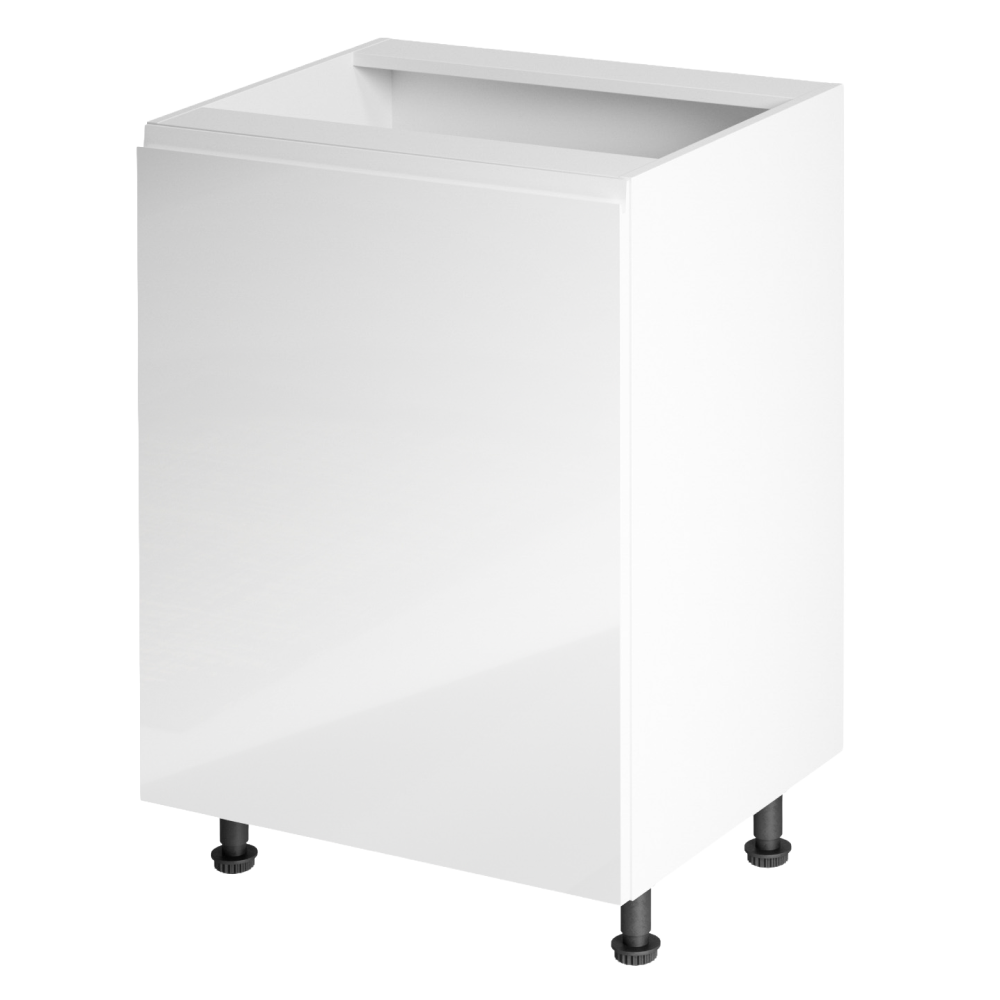 Spodní skříňka, bílá / bílá extra vysoký lesk, levá, AURORA D601F