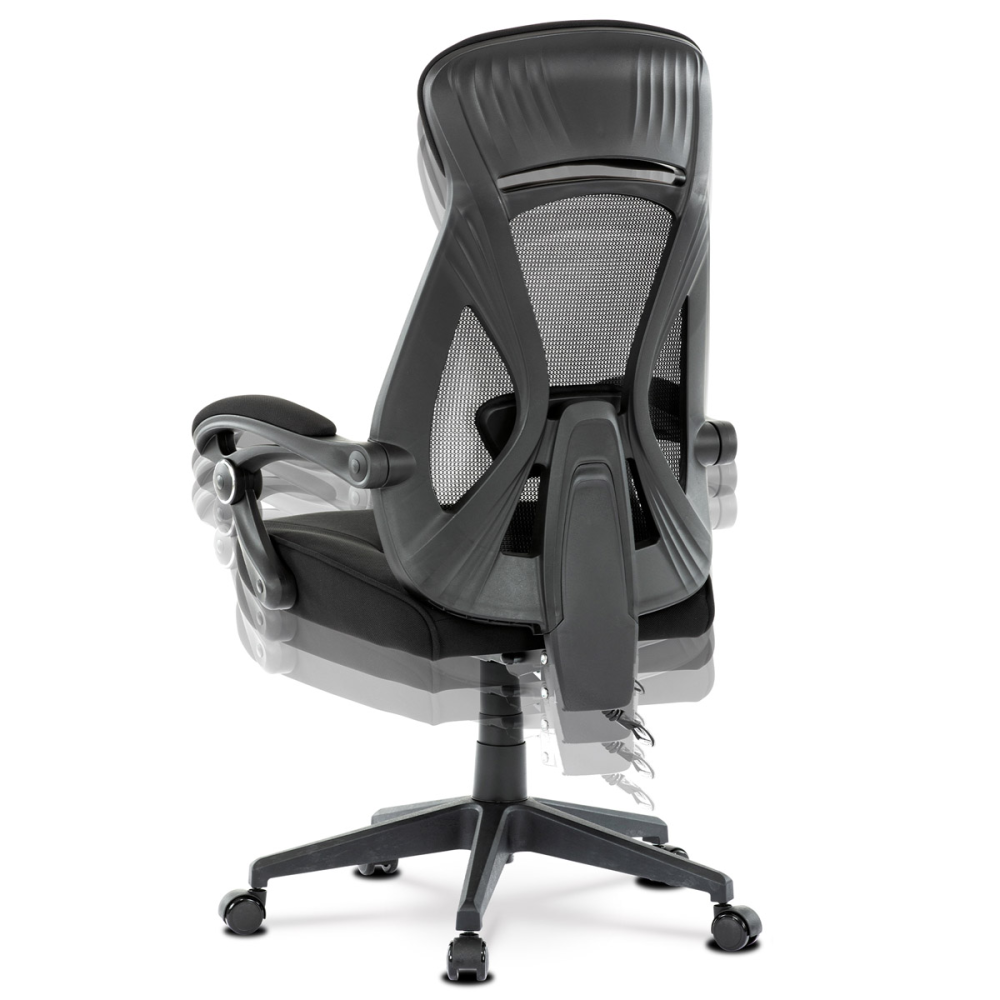 KA-Y309 BK - Kancelářská židle, potah černá látka a černá síťovina MESH, PC mech. s aretací