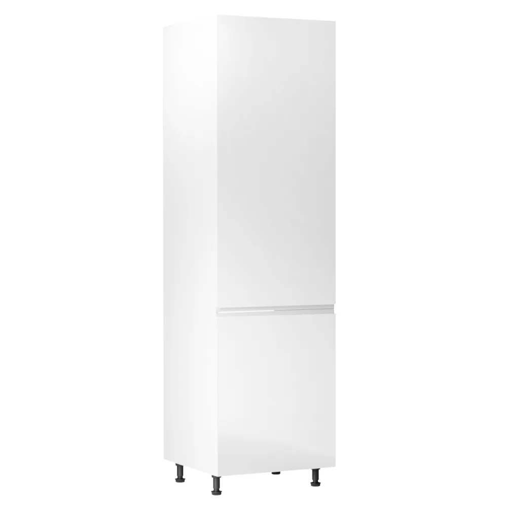 Skříňka na lednici, bílá / bílá extra vysoký lesk, pravá, AURORA D60ZL