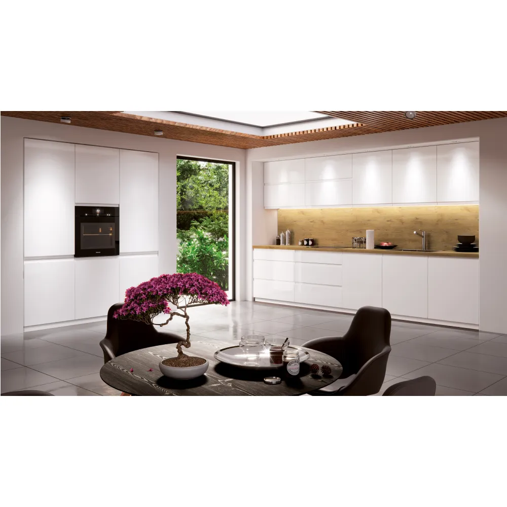 Skříňka na lednici, bílá / bílá extra vysoký lesk, pravá, AURORA D60ZL