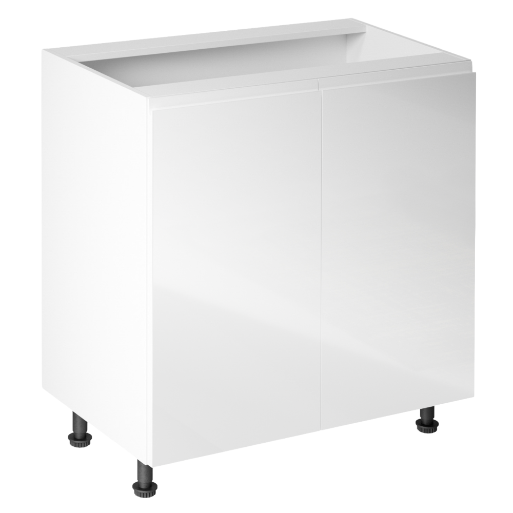 Spodní skříňka, bílá / bílá extra vysoký lesk, AURORA D80