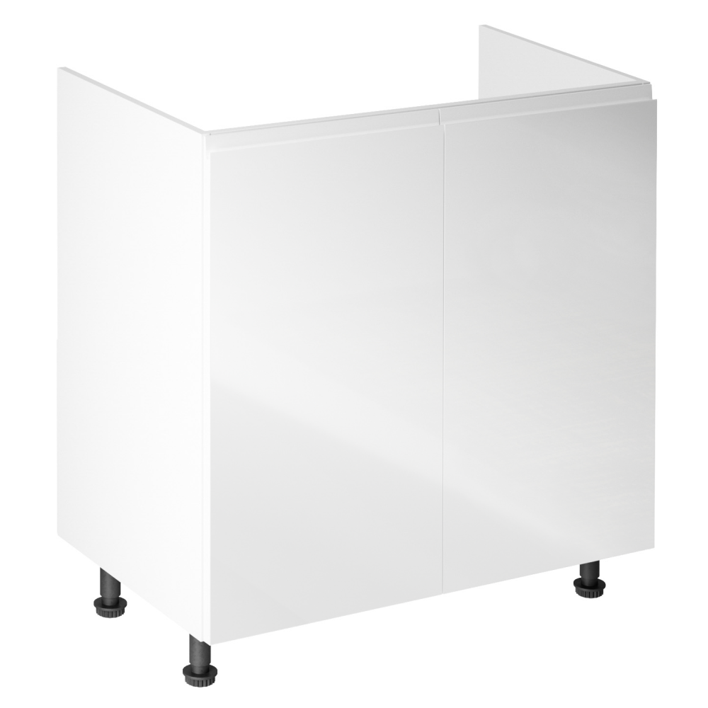 Dřezová skříňka, bílá / bílá extra vysoký lesk, AURORA D80Z