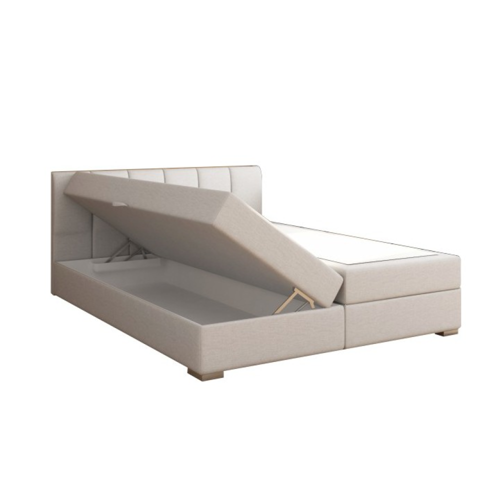 Boxspringová postel 160x200, světle šedá, RIANA KOMFORT