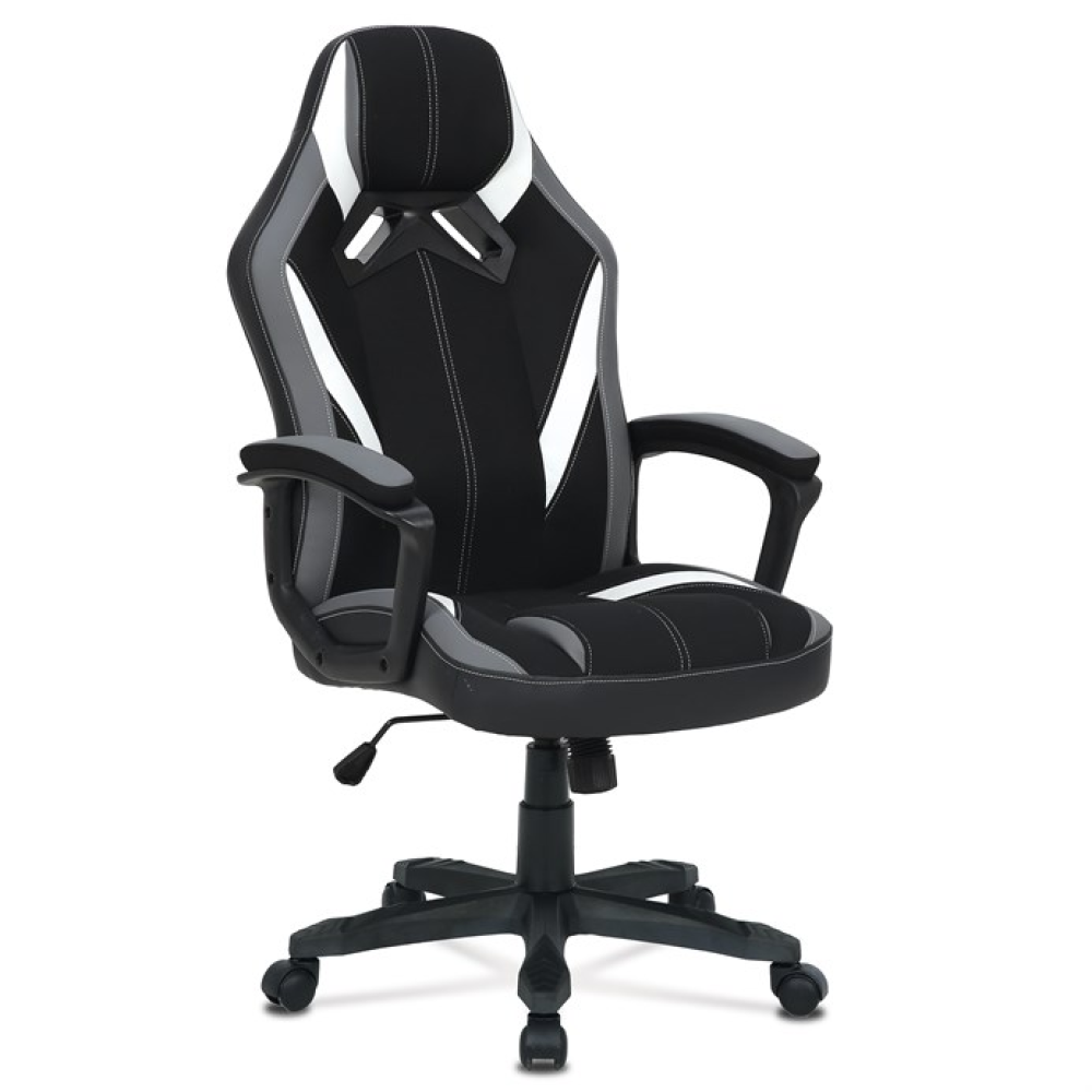 KA-Y326 GREY - Herní křeslo, houpací mechanismus, černá látka, KA-Y326 GREY