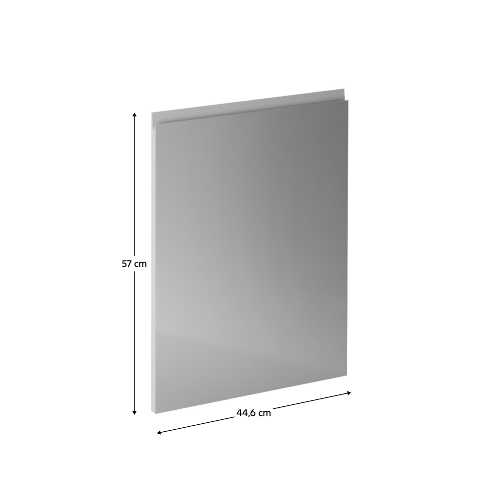 Dvířka na myčku, bílá / šedá extra vysoký lesk HG, 44,6x57, AURORA