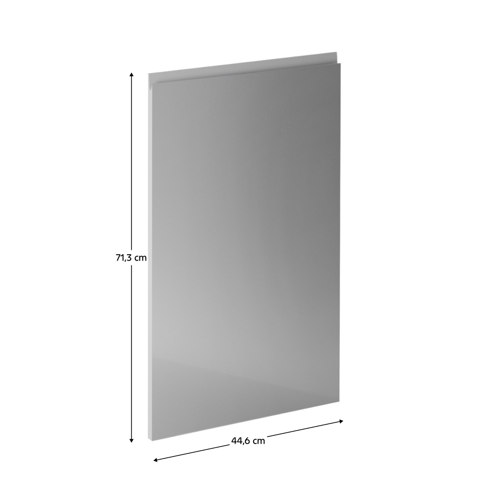 Dvířka na myčku, bílá / šedá extra vysoký lesk HG, 44,6x71,3, AURORA