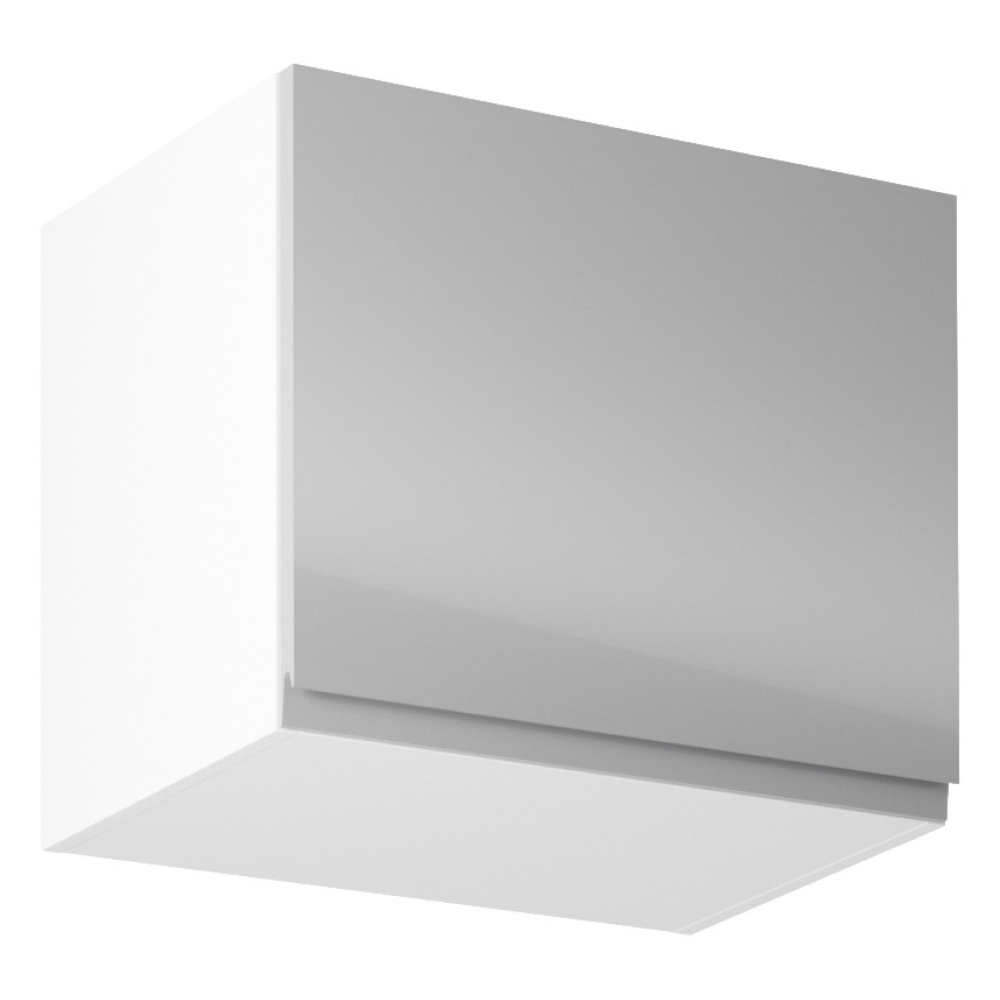 Horní skříňka, bílá / šedý extra vysoký lesk, AURORA G50K