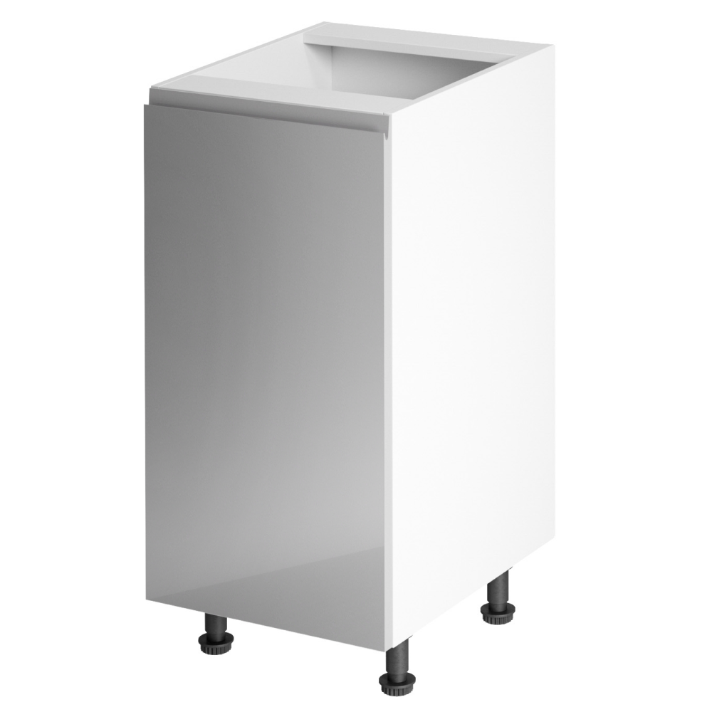 Spodní skříňka, bílá / šedá extra vysoký lesk, levá, AURORA D40