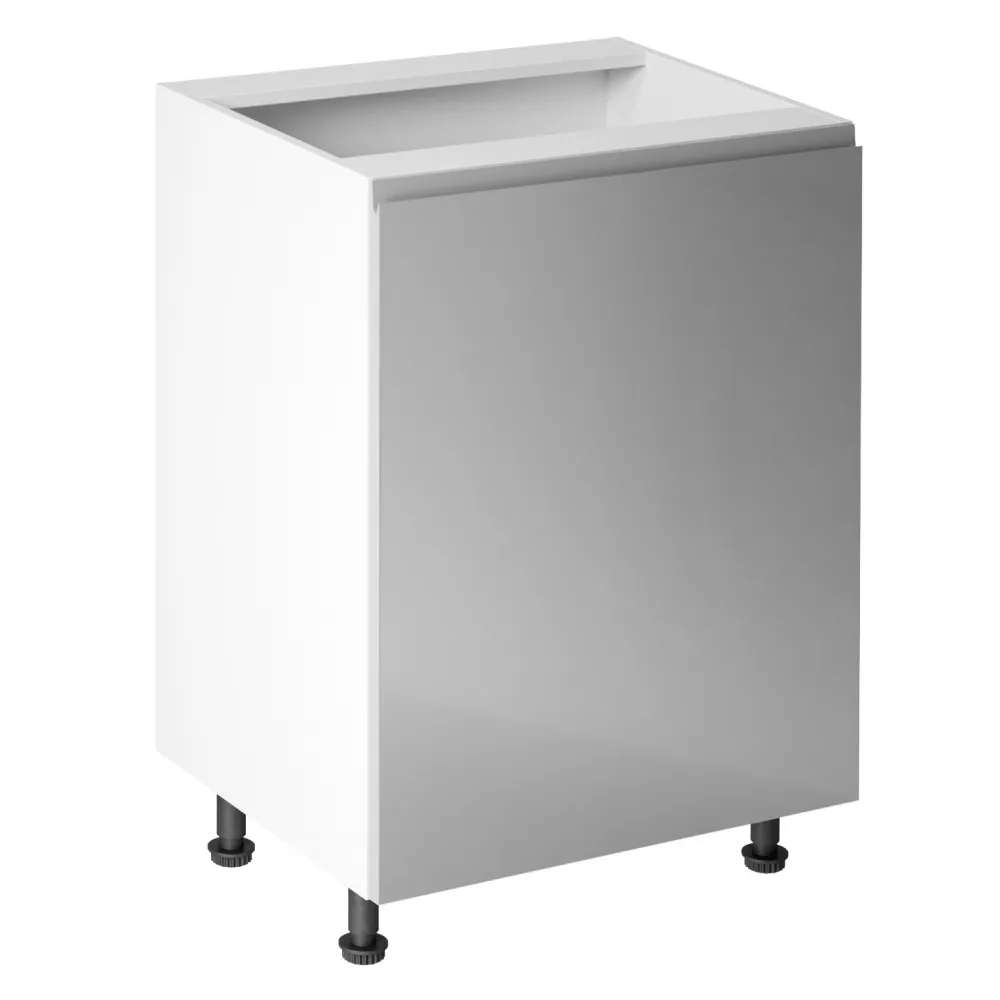 Spodní skříňka, bílá / šedá extra vysoký lesk, pravá, AURORA D601F