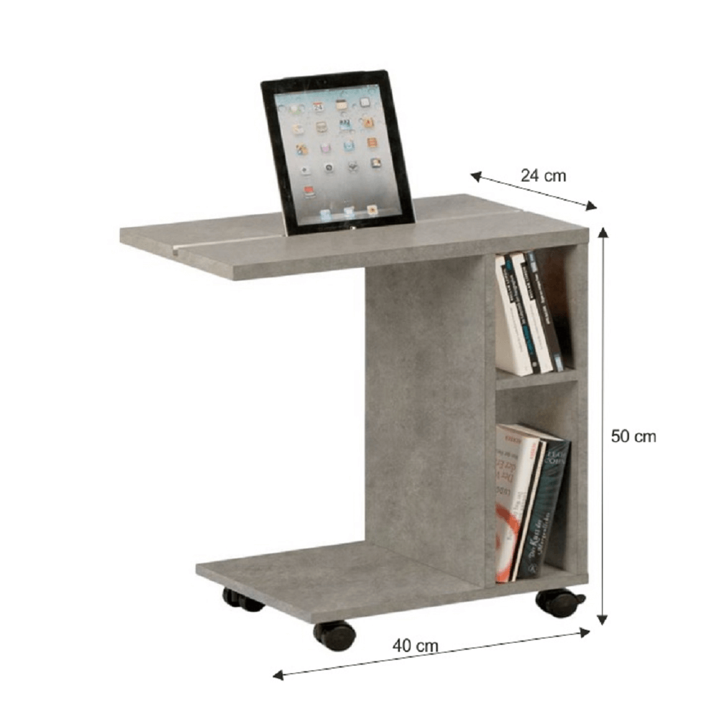 Příruční stolek, světlý beton, NIDEN