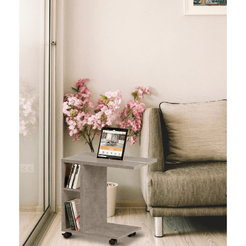 Příruční stolek, světlý beton, NIDEN