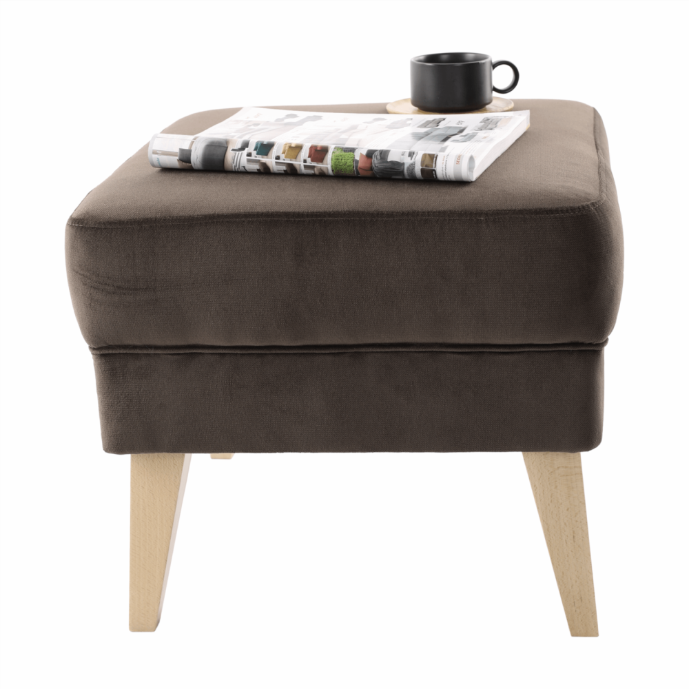 Taburet, taupe-šedohnědá / buk, RODEZA