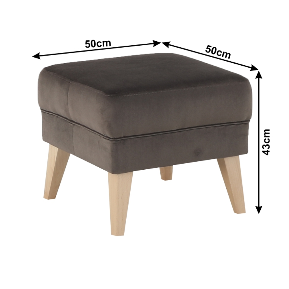 Taburet, taupe-šedohnědá / buk, RODEZA