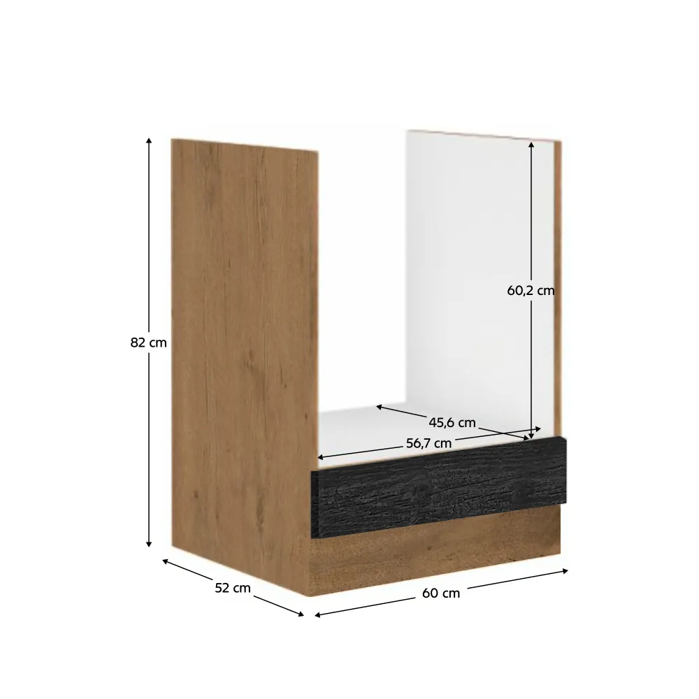 Spodní skříňka, šedá matná / dub lancelot, VEGA 60 D GAZ BB