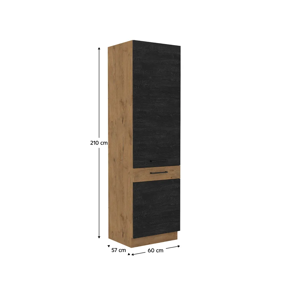 Vysoká skříňka, šedá matná / dub lancelot, VEGA 60 DK-210 2F