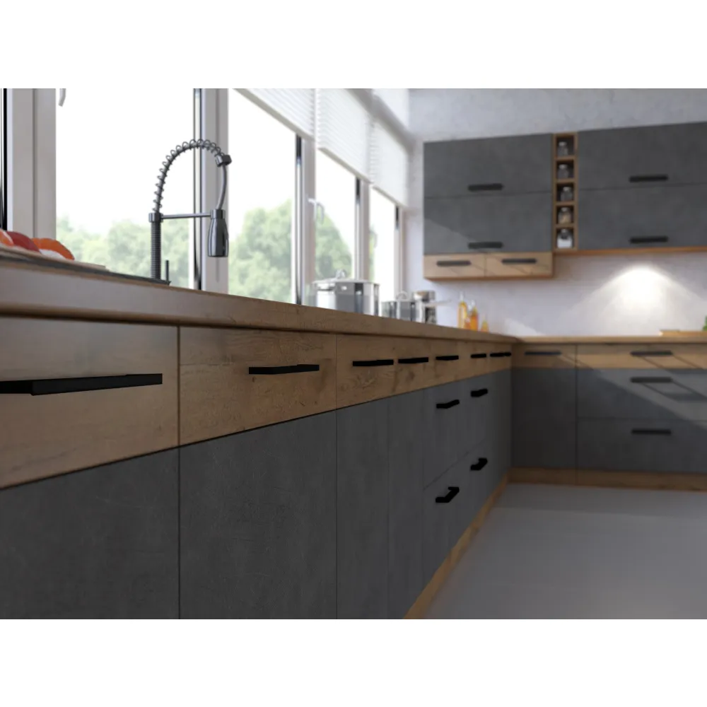 Vysoká skříňka, šedá matná / dub lancelot, VEGA 40 DK-210 2F
