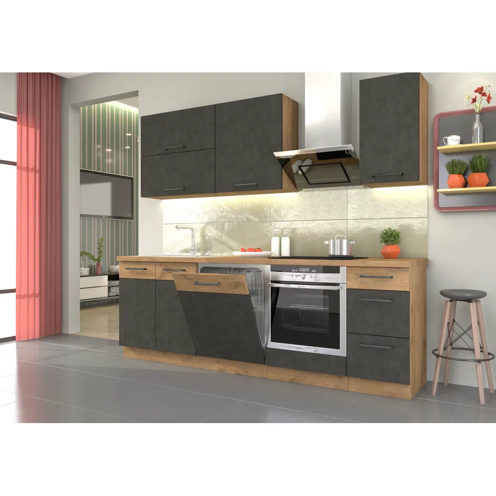 Horní skříňka, dub lancelot / šedá matná, VEGA 40 G-72 1F