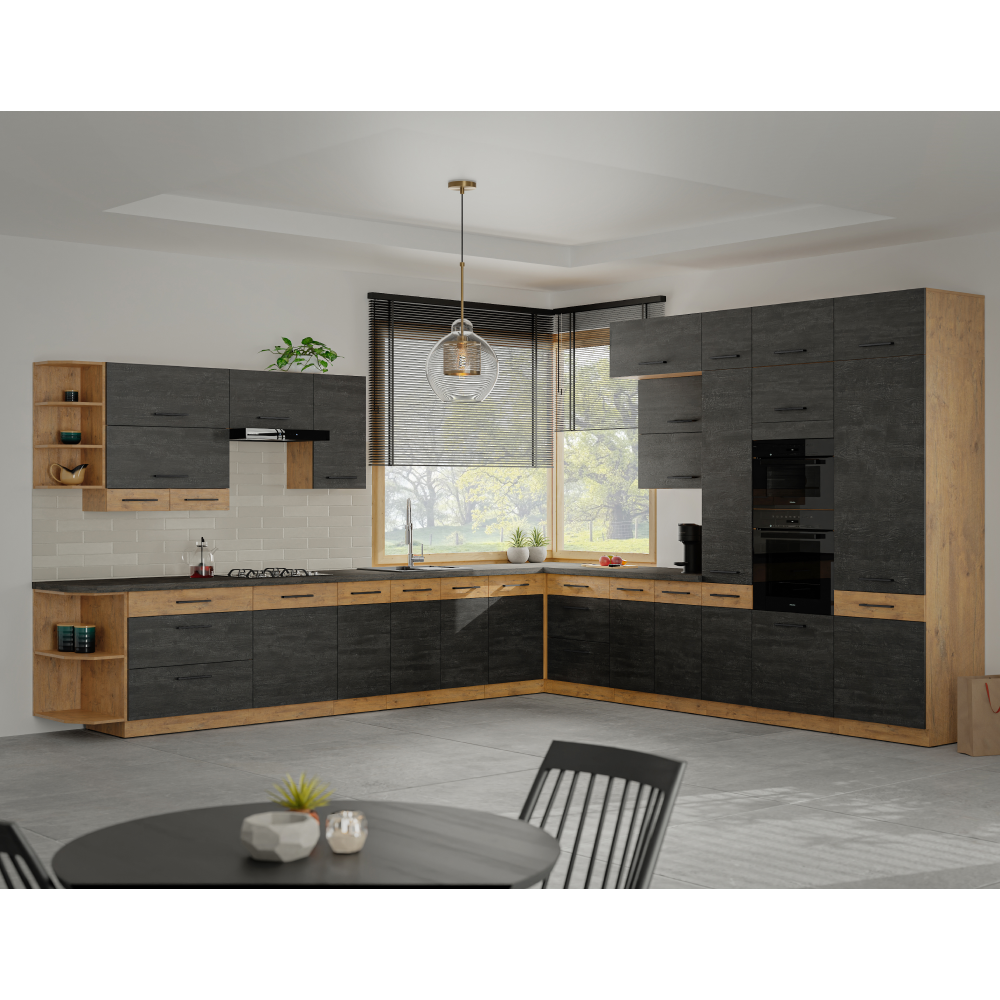 Dvířka na vestavnou myčku nádobí, šedá matná/dub lancelot, VEGA ZM 713x596