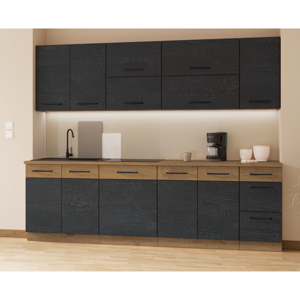 Dvířka na vestavnou myčku nádobí, šedá matná/dub lancelot, VEGA ZM 713x596