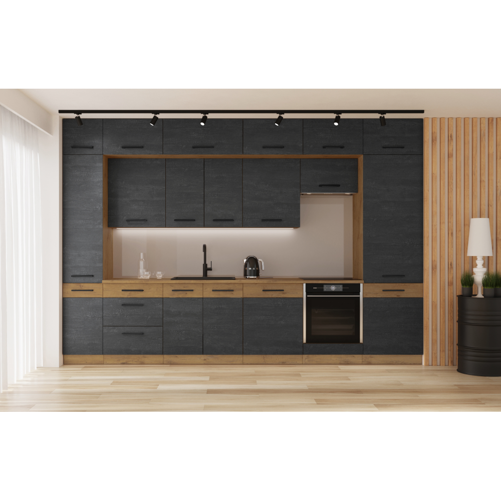 Dvířka na vestavnou myčku nádobí, šedá matná/dub lancelot, VEGA ZM 570x596