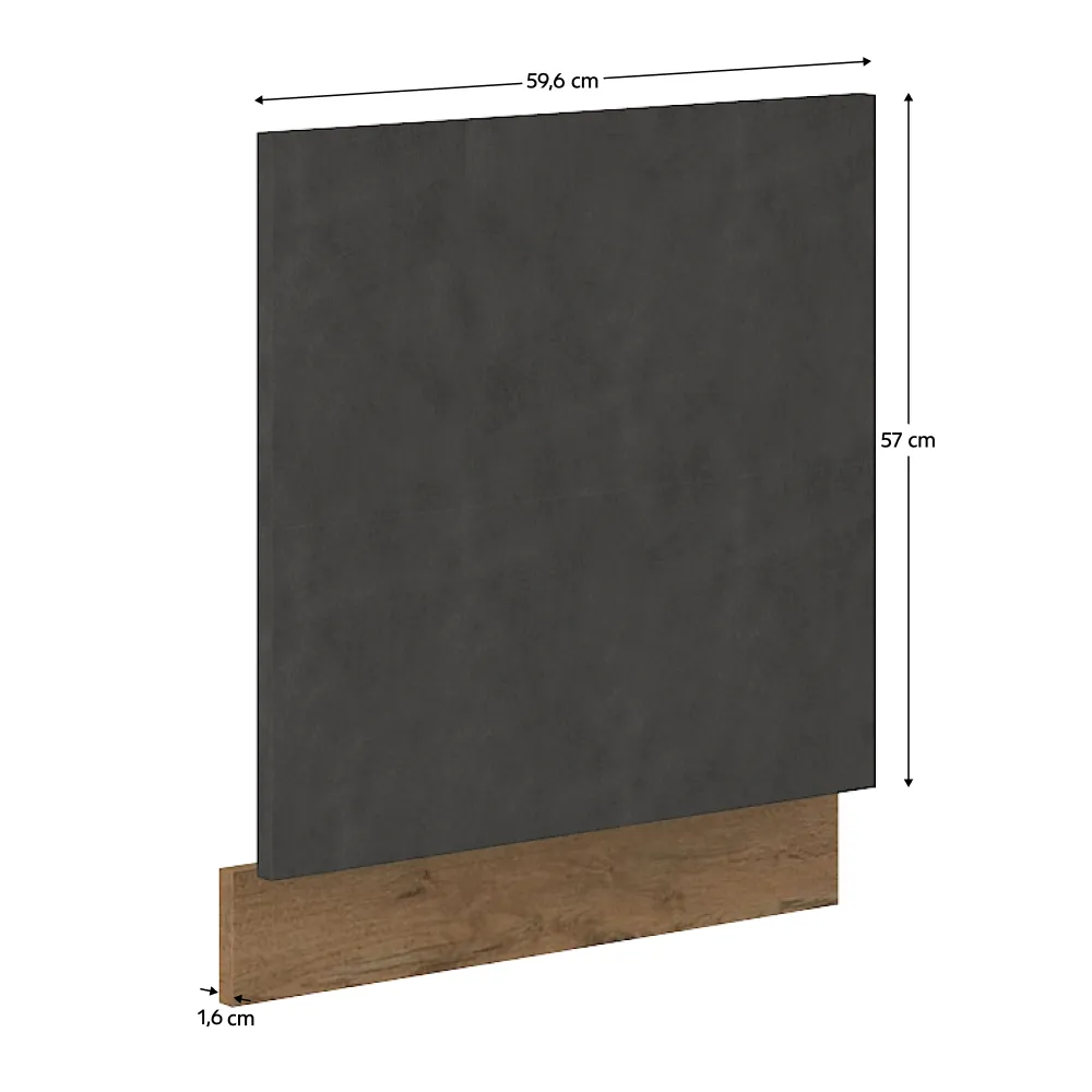 Dvířka na vestavnou myčku nádobí, šedá matná/dub lancelot, VEGA ZM 570x596