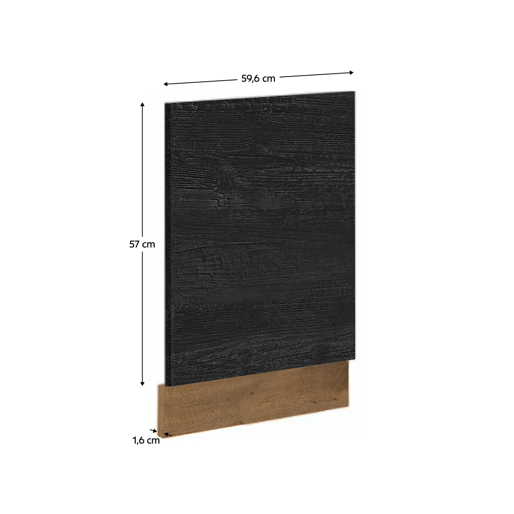 Dvířka na vestavnou myčku nádobí, šedá matná/dub lancelot, VEGA ZM 570x596