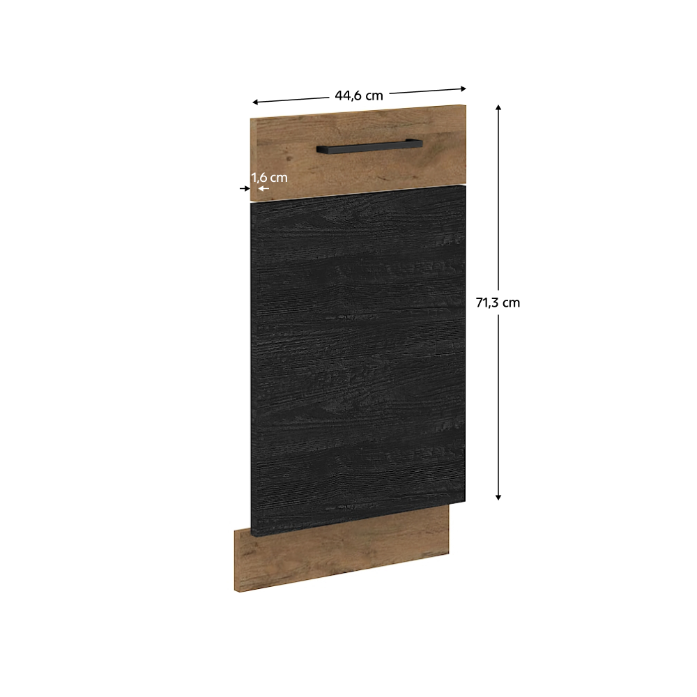 Dvířka na vestavnou myčku nádobí, šedá matná, VEGA ZM 713x446