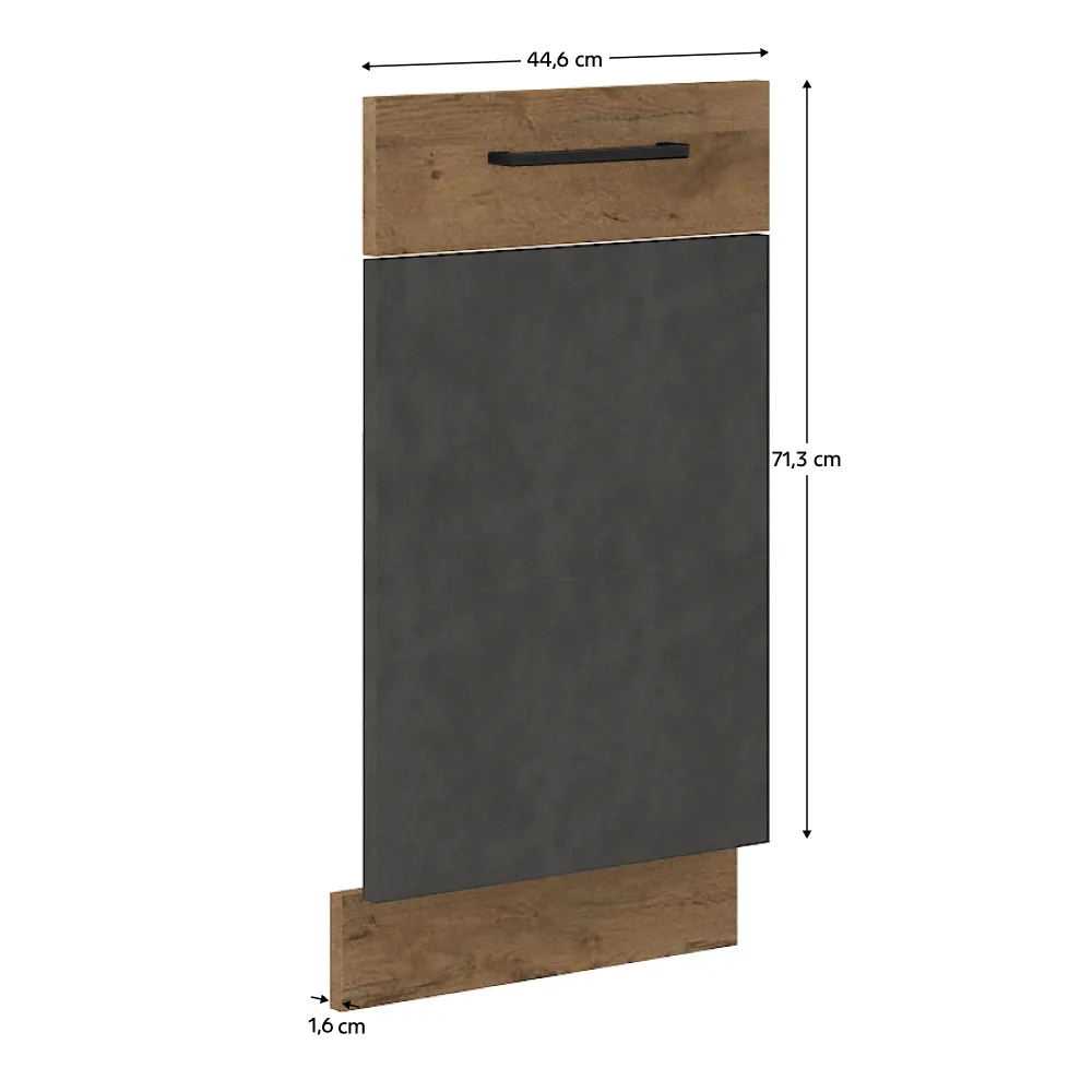 Dvířka na vestavnou myčku nádobí, šedá matná, VEGA ZM 713x446