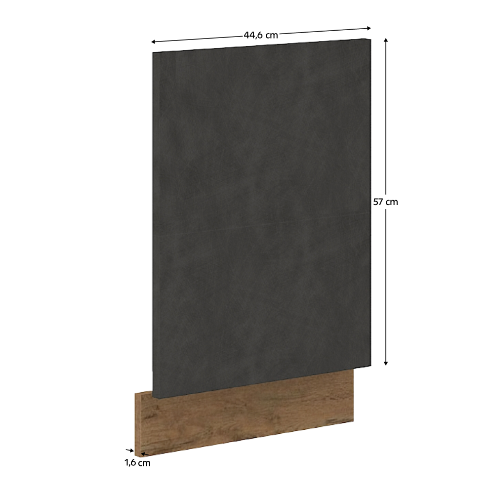 Dvířka na vestavnou myčku nádobí, šedá matná//dub lancelot, VEGA ZM 570x446